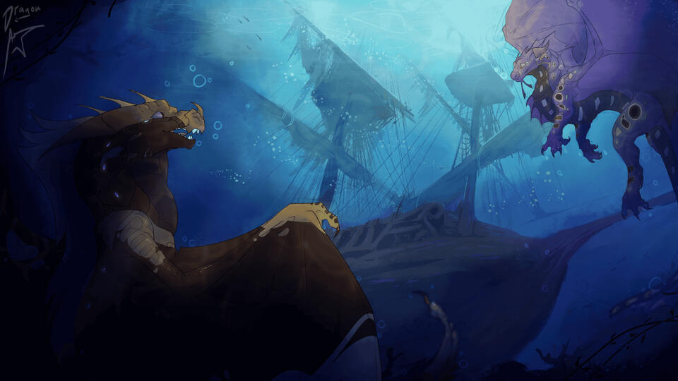 This would be a larger piece, two character, one fullbody, one half, with a complex background.